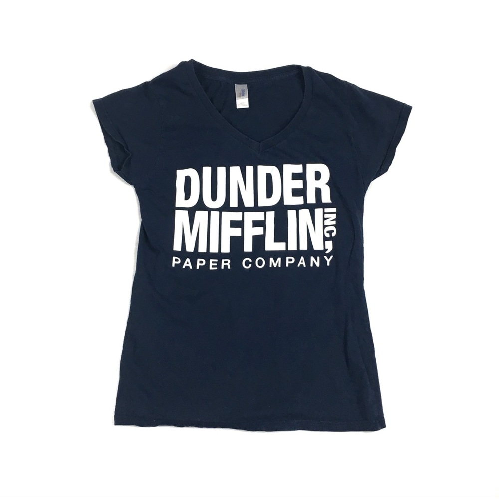The Office Dunder Mifflin Blue Cotton T-Shirt wmns